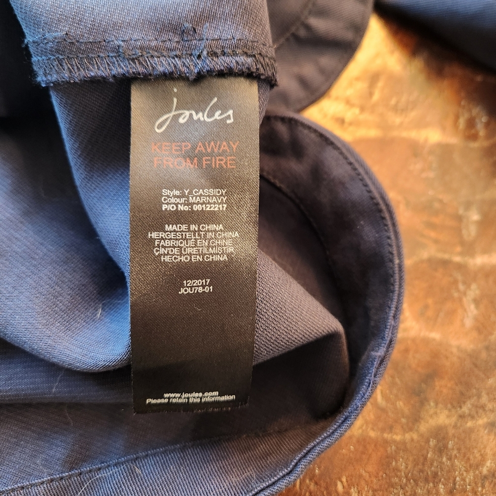 Joules Cassidy Jacket Size 12 Navy Blue Utility Brass Lightweight Shacket - Picture 14 of 16
